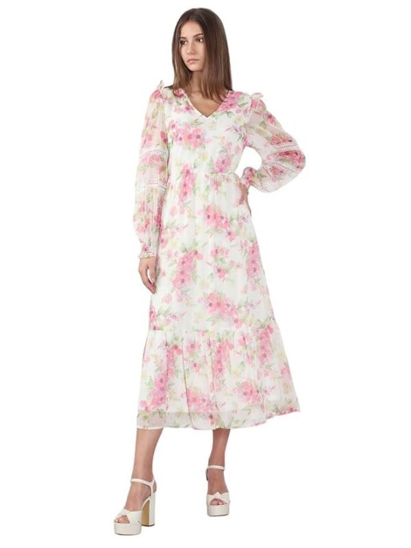 Women’s Polyester Fit and Flare Maxi Dress